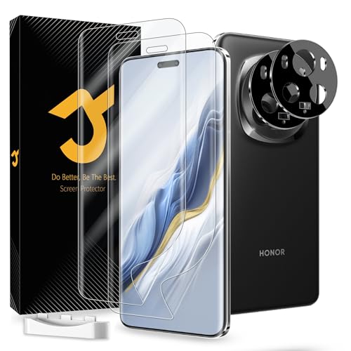JZG 2+2 Stück für Honor Magic 6 Pro Schutzfolie[Nicht-Glas], 2 Stück Selbstheilende EPU-Folie, 2 Stück Kameraschutz, Fingerabdruck-ID unterstützen, Anti-Kratzer, HD Klar Magic 6 Pro Displayschutz von JZG