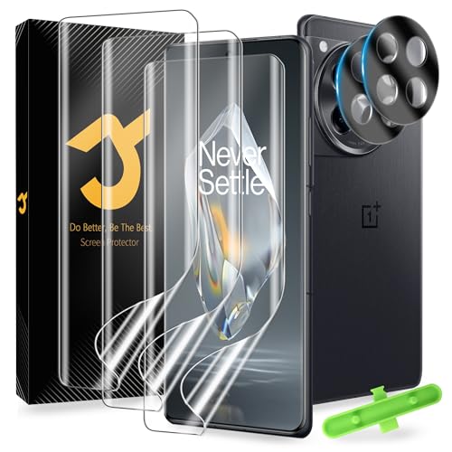 JZG 3+2 Stück folie für OnePlus 12R Schutzfolie[Nicht-Glas], 3 Stück Flexible TPU-Folie, 2 Stück Kameraschutz, Selbstheilung in 10 Sekunden, Passgenau Ohne Randablösung, Hüllenfreundlich von JZG