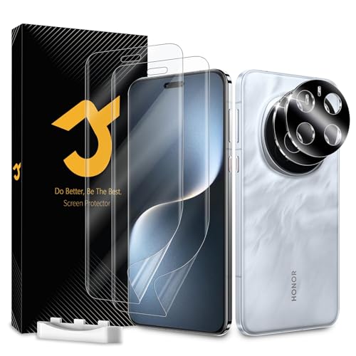 JZG 4 Stück Displayschutzfolie Honor Magic 7 Pro, 2 Stück EPU Displayschutz, 2 Stück Hartglas für Magic 7 Pro Objektiv, Selbstheilung, blasenfrei, einfach zu installieren, Ultra-HD von JZG