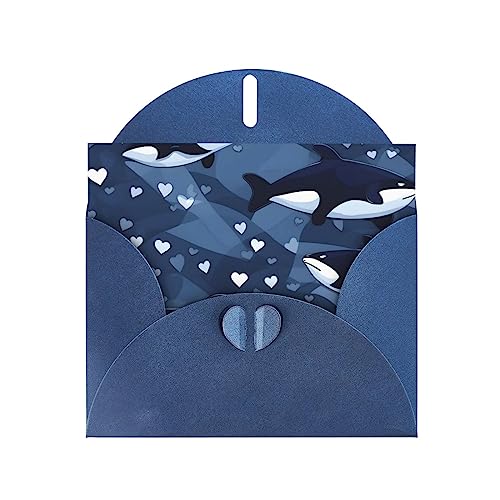 Blaue Killerwal-Grußkarte aus elegantem Perlpapier, für Weihnachten, Segenskarte, Geburtstag, Valentinstag von JZIRQWKXVS