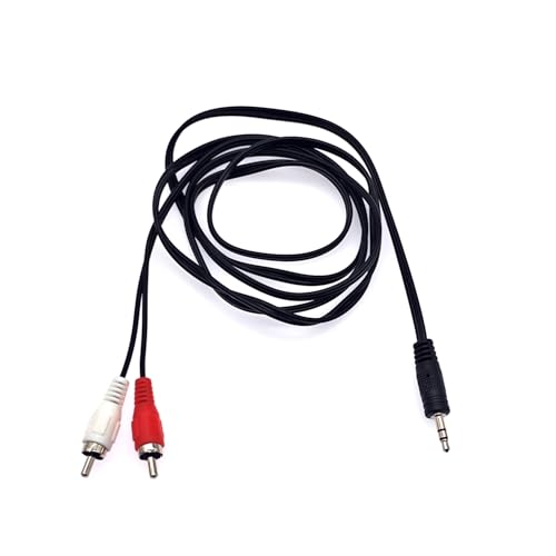 JZK 1,5 m Cinch-auf-3,5-mm-AUX-Kabel, Lautsprecherkabel auf Cinch-Stecker (rot-weiß), Phono-Stecker auf 3,5-mm-Audiobuchse, Kopfhörerbuchse auf Phono-Adapterkabel, Hifi-Adapterkabel von JZK