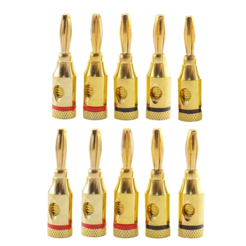 JZK 10 Stück 4 mm plattierte Audio-Lautsprecher-Bananenstecker, Klinkenstecker für die Verkabelung von Musik-Audio-Heimkinos JZK 10 Stück 4 mm plattierte Audio-Lautsprecher-Bananenstecker, Klinkenstecker für die Verkabelung von Musik-Audio-Heimkinos von JZK