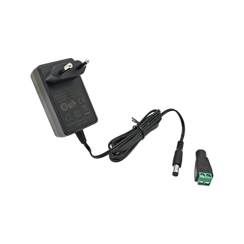 JZK 12 V 2 A/2000 mA Netzteil, AC 100-240V auf DC 12V Ladegerät mit 5.5 x 2.1 mm Stecker und zusätzlichem Schraubklemmen DC Stromanschluss, für LED-Streifen, CCTV-Kameras, Radios, Lüfter, Router von JZK