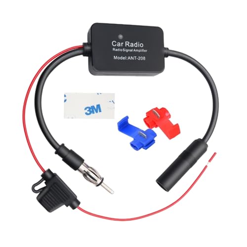 JZK 12 V FM DAB+ Autoradio-Stereoantennen Signalverstärker, digitaler Radioantennenverstärker, Autoantennenverstärker Signalverstärkeradapter für LKW, Van, SUV, Auto Media Headunit Empfänger von JZK