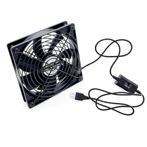 JZK 120mm USB 5V Lüfter mit 3 einstellbaren Geschwindigkeiten, Belüftung in Computergehäuse, Video-Audio-DIY-Gehäuse, TV-Box, Leistungsverstärker, elektronischem Lasttest und Projektor von JZK