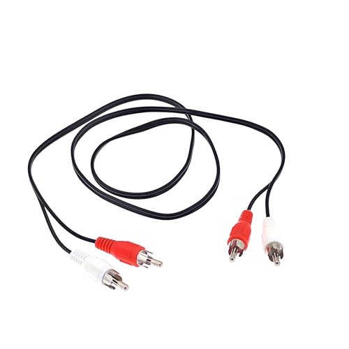 JZK 1M Rot Weiß Cinch-Audiokabel, 2 Cinch-Stecker auf Stecker Stereo-Videokabel Anschlusskabel für TV, Hifi, Heimkino, Verstärker, Lautsprecher von JZK
