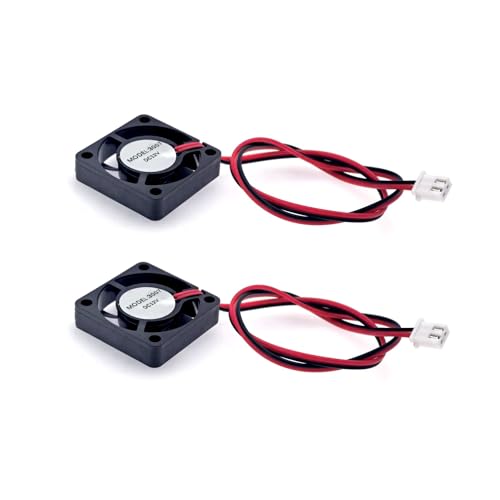 JZK 2 STK 30x30x7 mm DC 12V Mini Kühllüfter 30mm mit 2-poligem Stecker, 9000 U/min, 0.05 A, 3007 Hydrauliklager kleiner bürstenloser DC Lüfter 3cm Entwicklungsplatine, Grafikkarte, 3D-Druckerlüfter von JZK