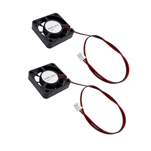 JZK 2 STK 40x40x10 mm DC 5V Mini Kühllüfter 40mm mit 2-poligem Stecker, 5300 U/min, 0.06 A, 4010 Kugellager kleiner bürstenloser DC Lüfter 4cm für Entwicklungsplatine, Grafikkarte, 3D-Druckerlüfter von JZK