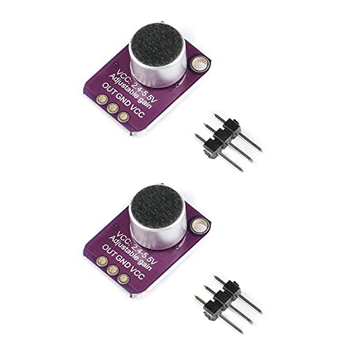 JZK 2 STÜCKE GY-MAX4466 Elektret-Mikrofonverstärker, MAX4466-Mikrofonmodul für Arduino, Breakout-Sensor mit einstellbarer Verstärkungsregelung von JZK