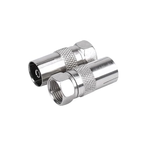 JZK 2 Stück Koaxialkabel F-Typ Stecker Cinch-Buchse HF-Adapter Stecker Konverter, TV-Antennenstecker auf F-Stecker für Fernseher und Radio JZK 2 Stück Koaxialkabel F-Typ Stecker Cinch-Buchse HF-Adapter Stecker Konverter, TV-Antennenstecker auf F-Stecker für Fernseher und Radio von JZK