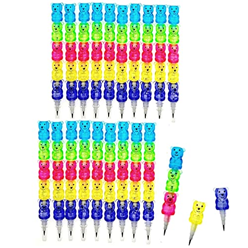 JZK 20 x mehrfarbige, gestapelte Graphit-Bleistifte aus Kunststoff für Kinder, vorspitzende Bleistifte, Kinder-Partygeschenke, Partytütenfüller für Jungen und Mädchen von JZK
