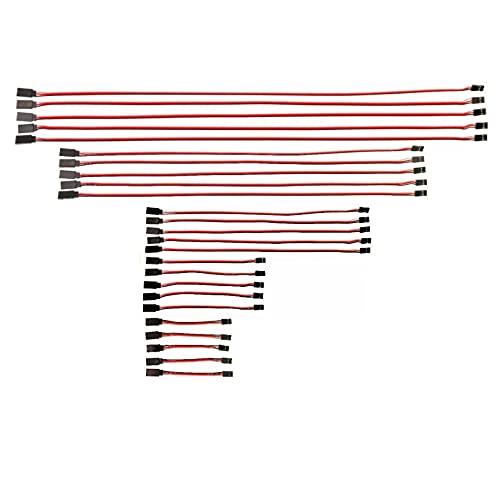 JZK 25 Stück 10 cm 15 cm 30 cm 50 cm 60 cm JR Style Servo Verlängerungskabel Stecker auf Buchse JR Stecker, 60 Kerne RC Servo Verlängerungskabel Kabel Draht für Fernbedienung Flugzeuge von JZK