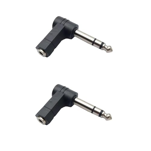 JZK 2X TRS-Winkeladapter, 1/8" auf 1/4" Audioadapter, 3.5 mm Buchse auf 6.35 mm Stecker 90° Stereo Kopfhörer Audioadapter Konverteranschluss für professionelle Audiogeräte JZK 2X TRS-Winkeladapter, 1/8" auf 1/4" Audioadapter, 3.5 mm Buchse auf 6.35 mm Stecker 90° Stereo Kopfhörer Audioadapter Konverteranschluss für professionelle Audiogeräte von JZK