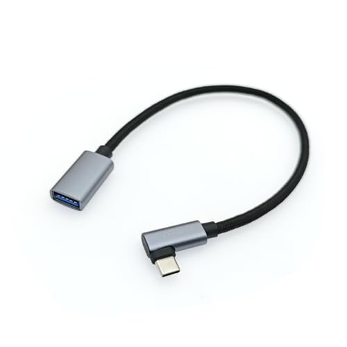 JZK 30 cm 5 Gbit/s rechtwinkliger 3.0-USB-C-Stecker auf USB-A-Buchse, Adapter, OTG-Datenkabel, Aluminium-USB-Typ-C-Verlängerungskabel für Laptop, PC, Smartphone, Tablet, Game-Controller JZK 30 cm 5 Gbit/s rechtwinkliger 3.0-USB-C-Stecker auf USB-A-Buchse, Adapter, OTG-Datenkabel, Aluminium-USB-Typ-C-Verlängerungskabel für Laptop, PC, Smartphone, Tablet, Game-Controller von JZK