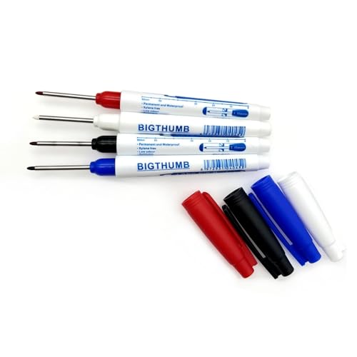 JZK 4 x wasserdichte permanente lange Spitze Marker Stift Tiefloch Marker Stift Langkopf feine Spitze Marker Lange Reichweite Konstruktion Markierung Stifte Tischler Stift JZK 4 x wasserdichte permanente lange Spitze Marker Stift Tiefloch Marker Stift Langkopf feine Spitze Marker Lange Reichweite Konstruktion Markierung Stifte Tischler Stift von JZK