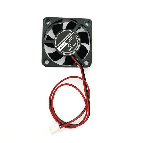 JZK 40x40x10 mm 2-polig DC 24V Mini Lüfter mit Kabeln 4010 kleiner leiser Lüfter 40mm 4cm 24V bürstenloser DC-Lüfter PC-Gehäuselüfter 3D-Drucker-Lüfter mit Kabel und Stecker von JZK