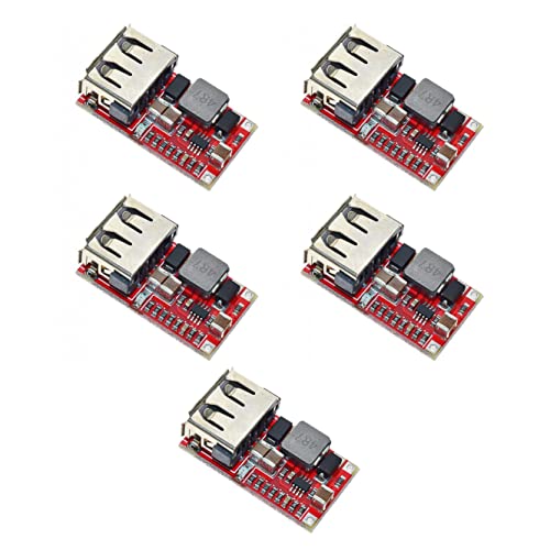 JZK 5 Stück 6–24 V 24 V 12 V auf 5 V 3 A USB Step Down Modul DC-DC Konverter Buck Modul, Effizienz 97,5% Auto USB Handy Ladegerät DIY Modul von JZK