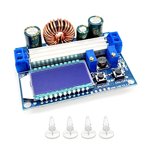JZK DC-DC Buck-Boost-Konverterplatine mit LCD-Display, 5,5–30 V, 12 V auf 0,5–30 V, 5 V, 24 V, einstellbare Konstantstromspannung, Step-Up Step-Down DC zu DC Spannungsregler, 3 A, 35 W Netzteilmodul von JZK