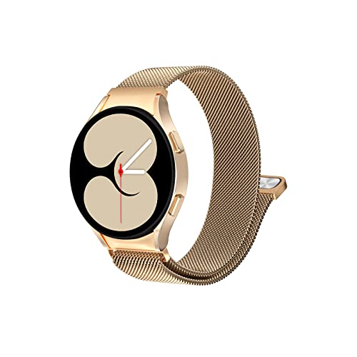 JZK Edelstah Armband Kompatibel mit Samsung Galaxy Watch 5/Watch 5 Pro/Galaxy Watch 4/ Watch 4 Classic, Magnetisch Milanese Loop für Galaxy Watch 5/4 Armbänder 42mm 46mm/40mm 44mm/45mm, Gold von JZK