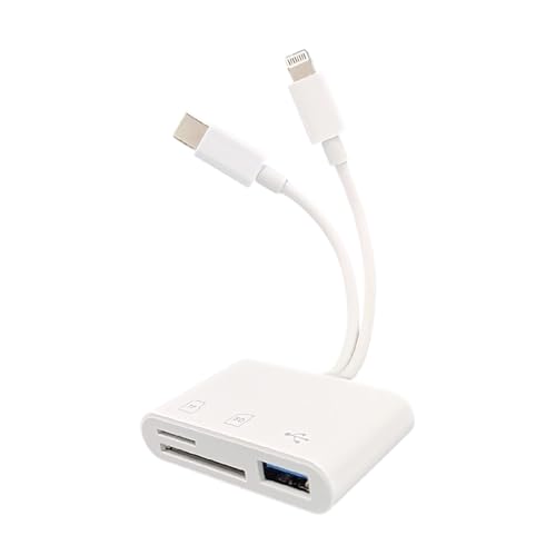 JZK Typ C SD-Kartenleser OTG-Adapter 3-in-2 USB C SD mit SD/TF-Kartensteckplatz für iPhone für iPad Pro Air Mini für MacBook Laptop für Android Kamera JZK Typ C SD-Kartenleser OTG-Adapter 3-in-2 USB C SD mit SD/TF-Kartensteckplatz für iPhone für iPad Pro Air Mini für MacBook Laptop für Android Kamera von JZK
