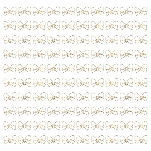 100pcs Bowknot Form Gold Paperclips, Metal Fancy Lesezeichen Clips für Schulbürovorräte 100pcs Bowknot Form Gold Paperclips, Metal Fancy Lesezeichen Clips für Schulbürovorräte von JZLEJC
