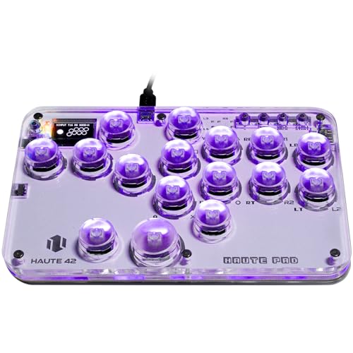 JZW-Shop Arcade Stick, G16 All-Button-Arcade-Controller mit Turbo und benutzerdefiniertem RGB, Arcade Fight Stick Gaming-Tastatur für Switch/PC/PS4/PS3, unterstützt Hot-Swap und SOCD(G16-EU) von JZW-Shop