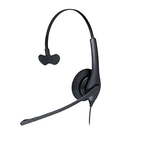 Jabra Biz 1500 Quick Disconnect On-Ear Mono Headset - Corded Headphone with Noise-cancelling Microphone and Volume Spike Protection for Deskphones, Black von Jabra