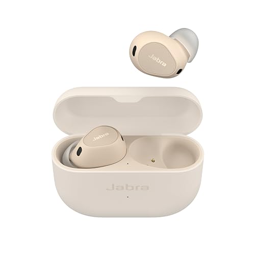 Jabra Elite 10 schnurlose In-Ear-Bluetooth-Kopfhörer Advanced Active Noise Cancellation, 6 eingebauten Mikrofonen und Dolby Atmos Sound - Beige von Jabra
