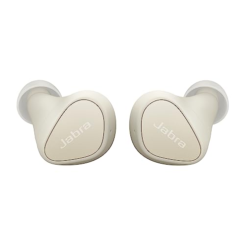 Jabra Elite 3 In Ear Bluetooth Earbuds - True-Wireless-Kopfhörer mit Geräuschisolierung und 4 integrierten Mikrofonen für kraftvollen Bass, anpassbaren Sound und Mono-Modus - Hellbeige von Jabra