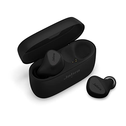 Jabra Elite 5 In-Ear-Bluetooth-Kopfhörer mit Hybrid-Aktive-Geräuschunterdrückung (ANC), 6 integrierten Mikrofonen, ergonomischer Passform, 6-mm-Lautsprecher - Hergestellt für iPhone - Titanium-Schwarz von Jabra
