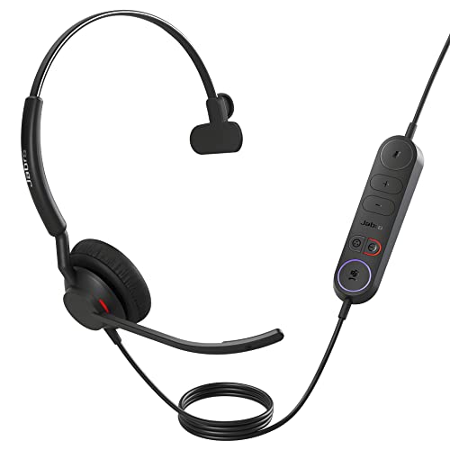 Jabra Engage 40 kabelgebundenes Mono-Headset mit Inline Anrufsteuerung, geräuschunterdrückender 2-Mic-Technologie und USB-C-Kabel - MS Teams Zertifiziert, mit Allen Plattformen kompatibel - schwarz von Jabra