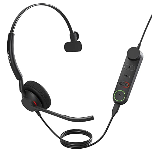 Jabra Engage 50 II schnurgebundenes Mono-Headset mit Link Call Control, geräuschunterdrückender 3-Mic-Technologie und USB-A-Kabel - mit allen führenden UC-Plattformen wie Zoom kompatibel - Schwarz von Jabra