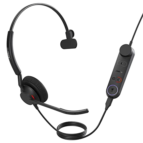 Jabra Engage 50 II schnurgebundenes Mono-Headset mit Link Call Control, geräuschunterdrückender 3-Mic-Technologie und USB-C-Kabel - MS Teams-zertifiziert, mit allen Plattformen kompatibel - Schwarz von Jabra