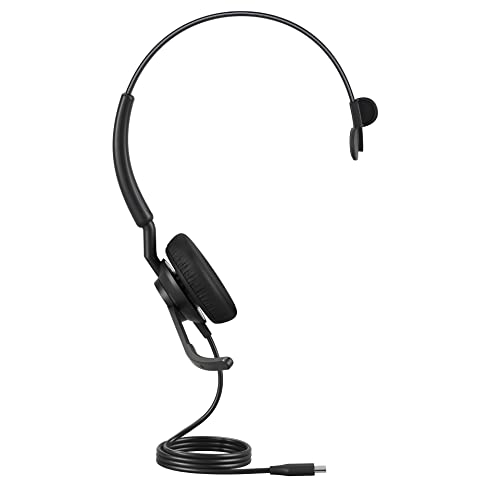Jabra Engage 50 II schnurgebundenes Mono-Headset mit geräuschunterdrückender 3-Mic-Technologie und USB-C-Kabel, ultraleicht - mit allen führenden UC-Plattformen wie Zoom & Unify kompatibel - Schwarz von Jabra