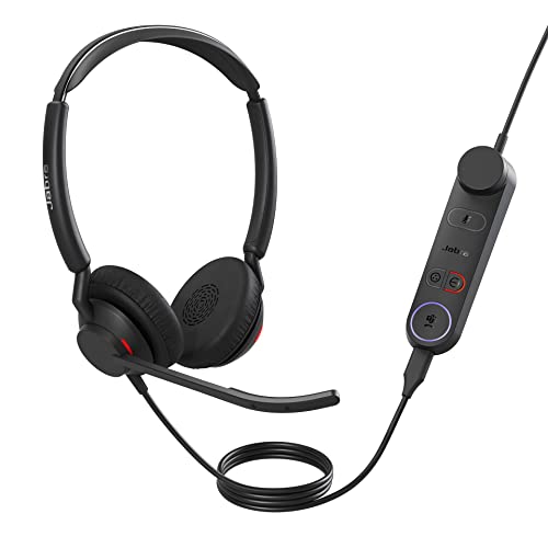 Jabra Engage 50 II schnurgebundenes Stereo-Headset mit Link Call Control, geräuschunterdrückender 3-Mic-Technologie und USB-A-Kabel - MS Teams-zertifiziert, mit allen Plattformen kompatibel - Schwarz von Jabra