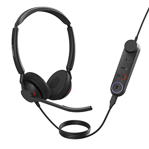 Jabra Engage 50 II schnurgebundenes Stereo-Headset mit Link Call Control, geräuschunterdrückender 3-Mic-Technologie und USB-A-Kabel - MS Teams-Zertifiziert, mit Allen Plattformen kompatibel - Schwarz von Jabra