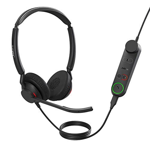 Jabra Engage 50 II schnurgebundenes Stereo-Headset mit Link Call Control, geräuschunterdrückender 3-Mic-Technologie und USB-C-Kabel - mit allen führenden UC-Plattformen wie Zoom kompatibel - Schwarz von Jabra