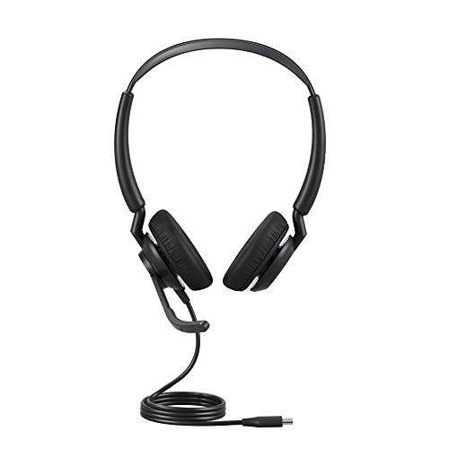 Jabra Engage 50 II schnurgebundenes Stereo-Headset mit geräuschunterdrückender 3-Mic-Technologie und USB-C-Kabel, ultraleicht - mit allen führenden UC-Plattformen wie Zoom & Unify kompatibel - Schwarz von Jabra