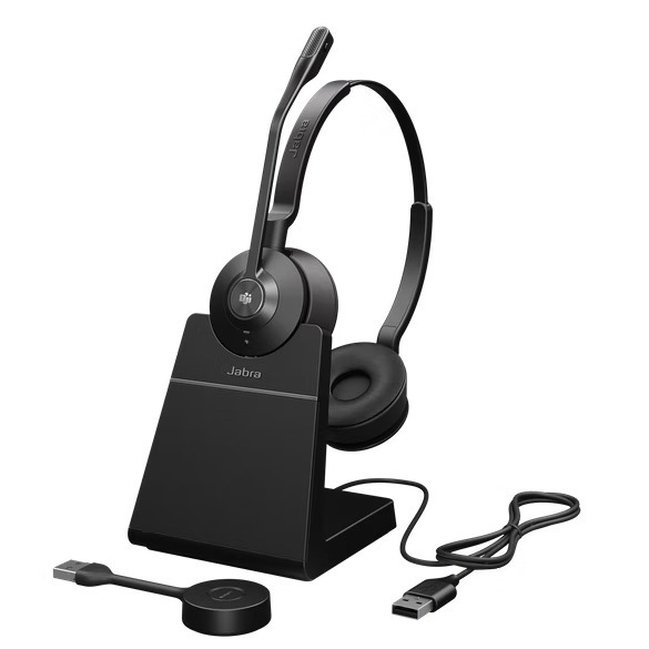 Jabra Engage 55 Headset, Stereo, Kabellos, USB-A, EMEA/APAC, mit Basisstation, DECT [MS Zertifiziert] von Jabra