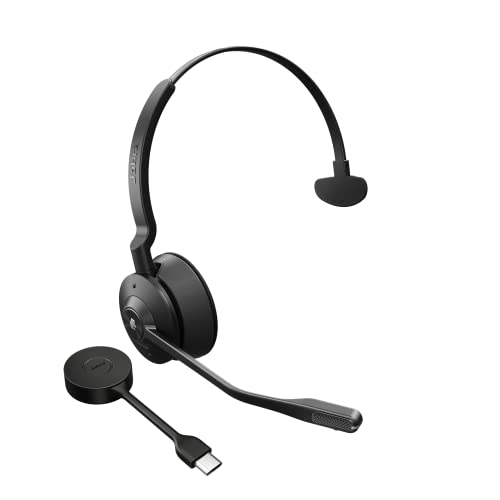 Jabra Engage 55 Schnurloses Mono Headset mit Link 400 USB-C DECT-Adapter - Mikrofon mit Geräuschunterdrückung, umfangreiche Reichweite, Gehörschutz - Für MS Teams Zertifiziert - Schwarz Jabra Engage 55 Schnurloses Mono Headset mit Link 400 USB-C DECT-Adapter - Mikrofon mit Geräuschunterdrückung, umfangreiche Reichweite, Gehörschutz - Für MS Teams Zertifiziert - Schwarz von Jabra