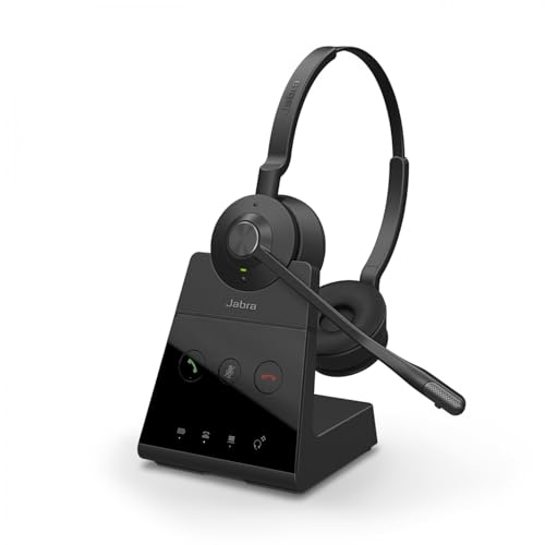 Jabra Engage 65 On-Ear Dect Stereo Headset - Skype for Business zertifizierter drahtloser Kopfhörer mit Noise-Cancelling für Tischtelefone und Softphones - schwarz - EU-Version von Jabra
