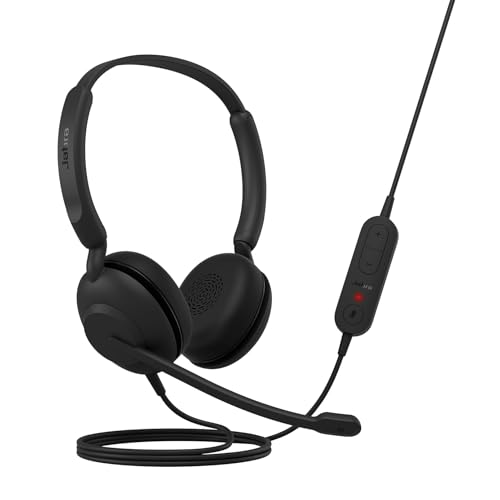 Jabra Evolve 10 Büro-Headset, Mikrofon mit Geräuschunterdrückung, kompaktes, leichtes Design, um 270 Grad drehbarer Auslegerarm, kabelgebundene USB-A-Verbindung, Schwarz von Jabra