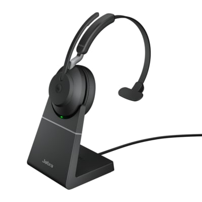 Jabra Evolve 2 65 MS Wireless Bluetooth Mono Headset  schwarz m. Ladestation von Jabra