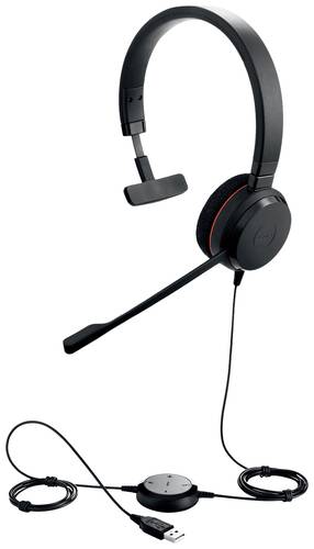 Jabra Evolve 20 Computer On Ear Headset kabelgebunden Mono Schwarz Mikrofon-Rauschunterdrückung Hea von Jabra