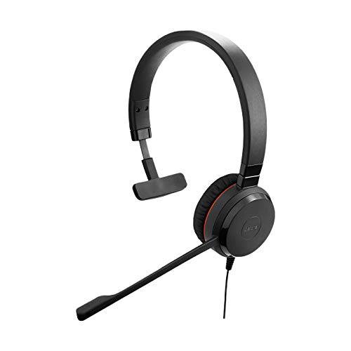 Jabra Evolve 30 MS Mono Headset – Microsoft zertifizierte Kopfhörer für VoIP Softphone mit passivem Noise-Cancelling – USB-Kabel mit Anrufsteuerung – Schwarz von Jabra