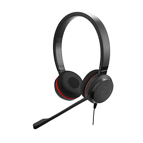 Jabra Evolve 30 MS Stereo Headset – Microsoft zertifizierte Kopfhörer für VoIP Softphone mit passivem Noise-Cancelling – USB-Kabel mit Anrufsteuerung – Schwarz von Jabra