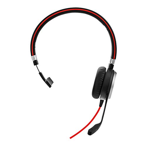 Jabra Evolve 40 MS Mono Headset - Microsoft Teams zertifizierte Kopfhörer für VoIP Softphone mit passivem Noise-Cancelling - USB-C Kabel mit Anrufsteuerung - schwarz von Jabra