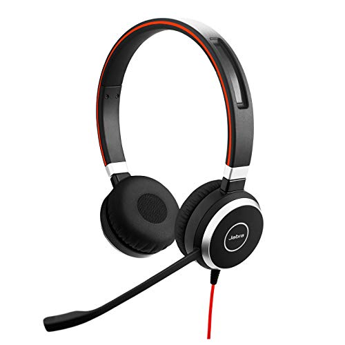 Jabra Evolve 40 MS Stereo Headset - Microsoft zertifizierte Kopfhörer für VoIP Softphone mit passivem Noise-Cancelling - USB-Kabel mit Anrufsteuerung - Schwarz von Jabra