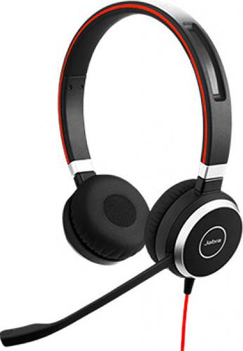 Jabra Evolve 40 MS Stereo Telefon On Ear Headset kabelgebunden Stereo Schwarz, Rot Noise Cancelling von Jabra