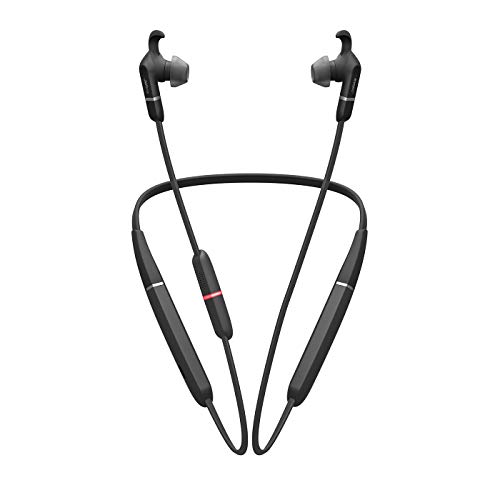 Jabra Evolve 65e In-Ear Headphones – Microsoft Certified Active Noise Cancelling Bluetooth Earbuds with Neckband for Wireless Calls, Music and Vibrating Alerts – black von Jabra